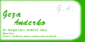 geza anderko business card