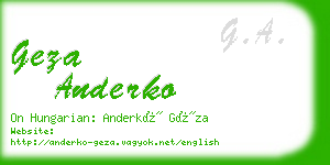 geza anderko business card